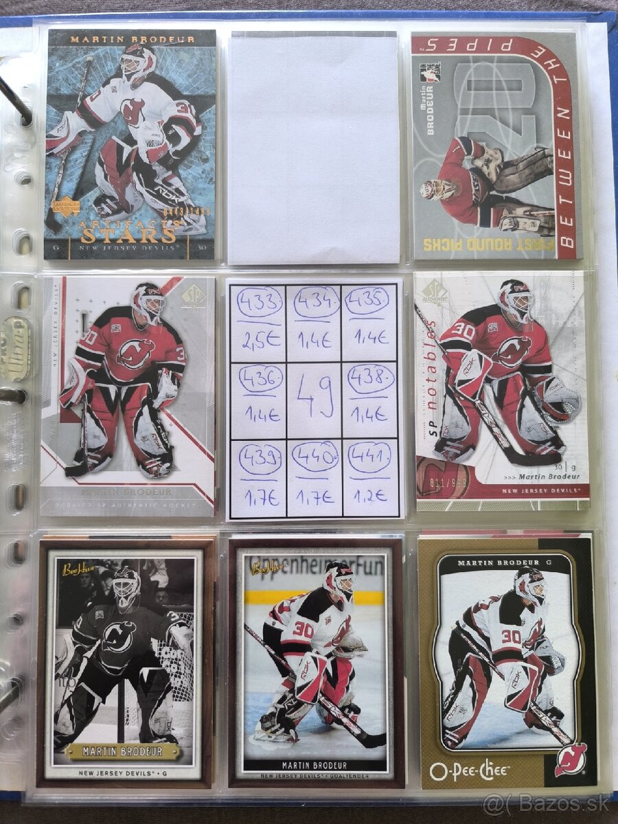 Hokejové kartičky - Martin Brodeur 3 - 9