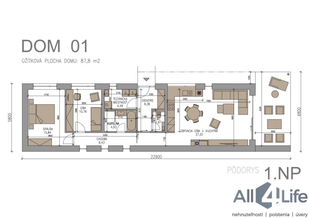 3i. novostavba rodinného domu v obci Krakovany RD č.1 - 9