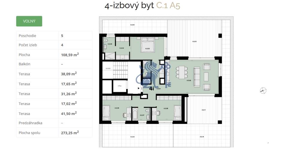 4-izbový PENTHOUSE, PEKNÁ CESTA - RAČA - A5 - 9