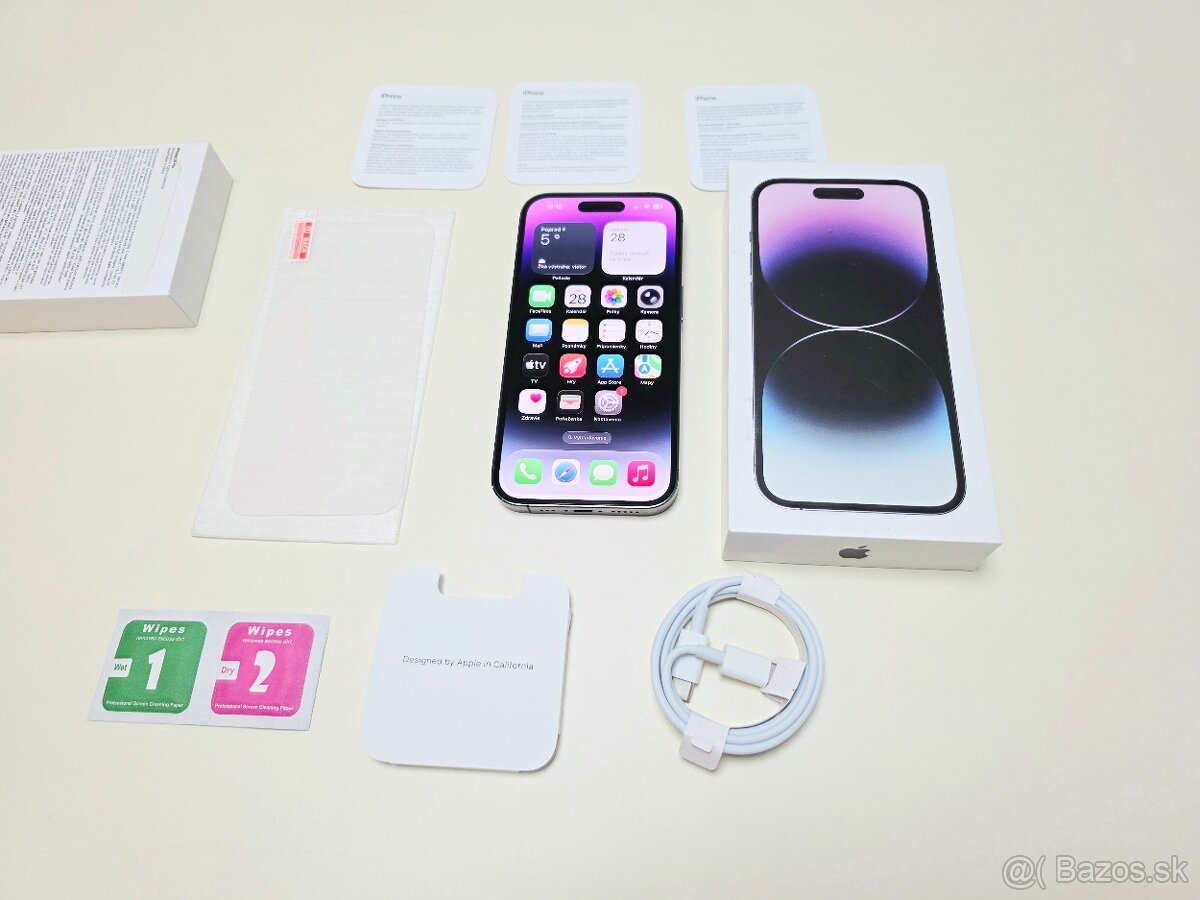 Apple Iphone 14 PRO 128GB DEEP PURPLE ,BATERKA 100% - 9