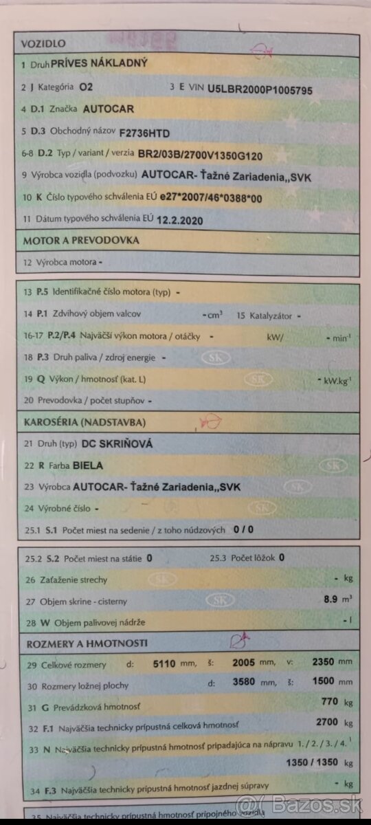 Privesny vozik Autocar F2736HTD R.V. 2023 - 9