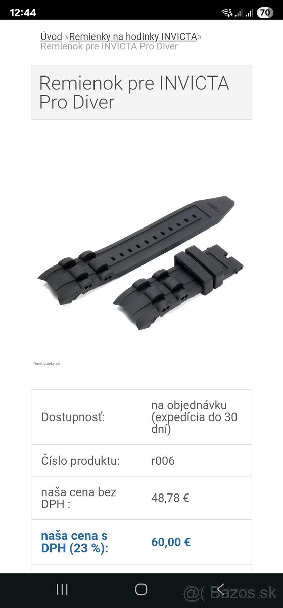 Invicta Pro Diver nahradny remienok modry. - 9