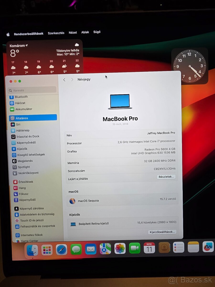 Macbook Pro 15" (2018) i7 32Gb Ram - 9