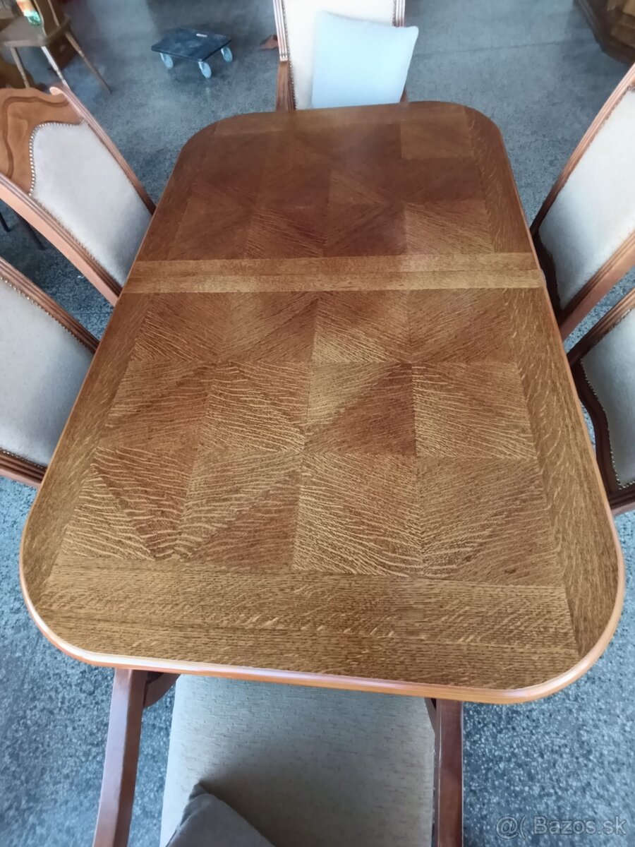 Rustikální jídelní set, stůl, židle, křesla, masív - 9
