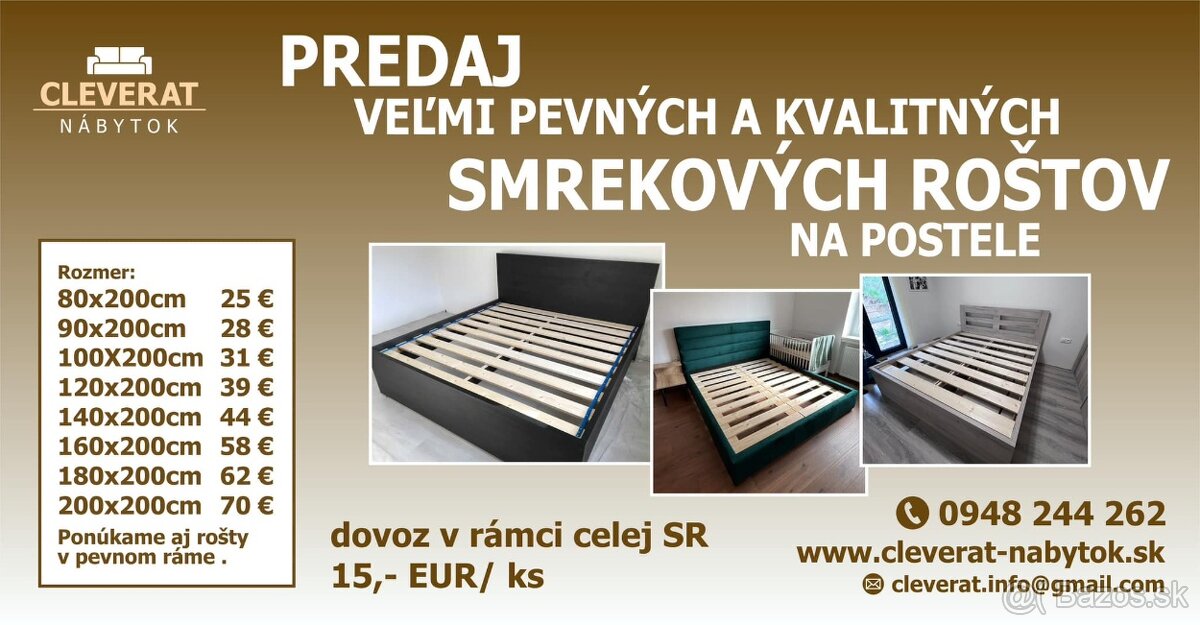 Predám pevný smrekový rošt na posteľ - Všetko NOVE - 9