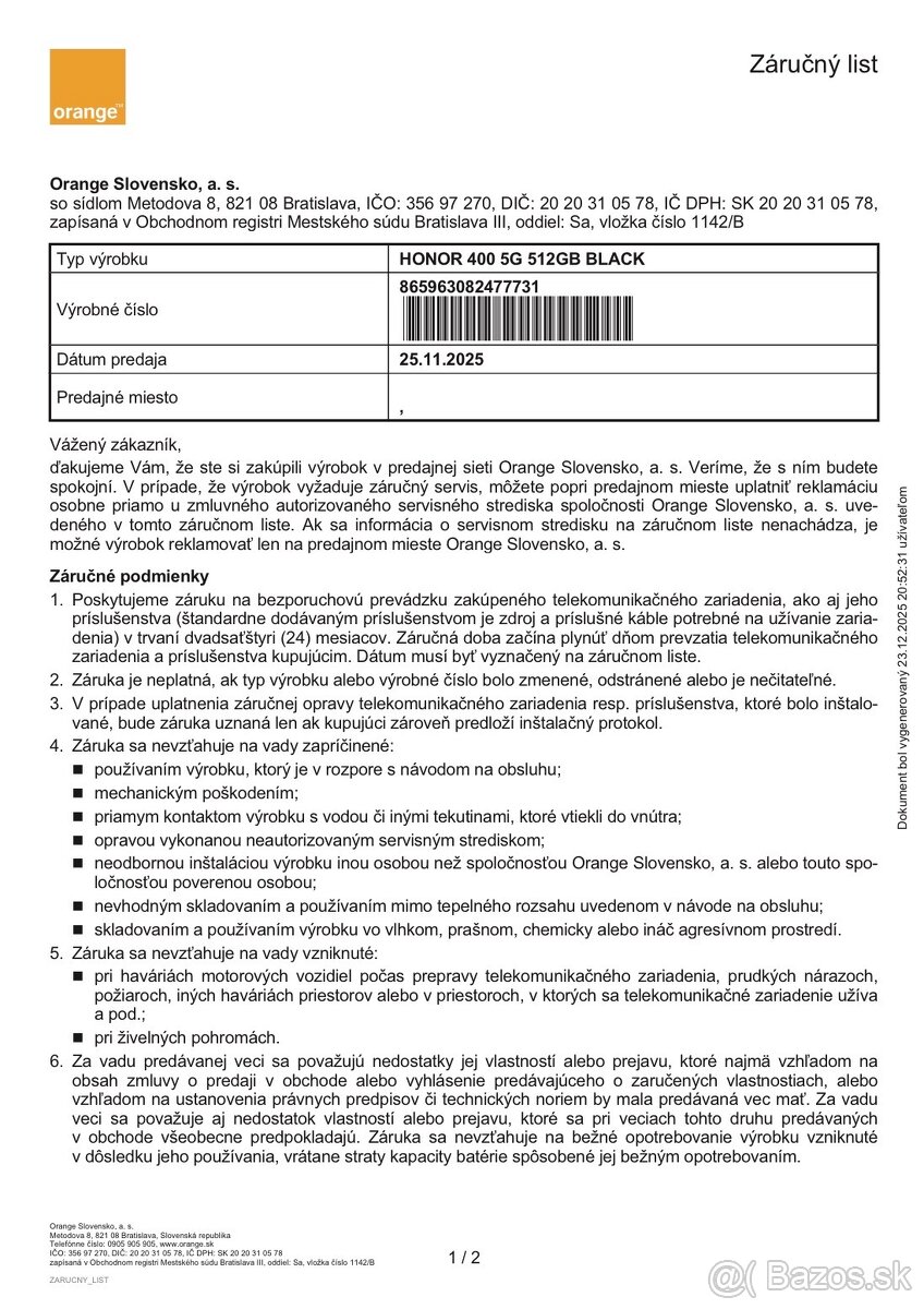 Nový Honor 400 512GB z Orange záruka 2r - 9