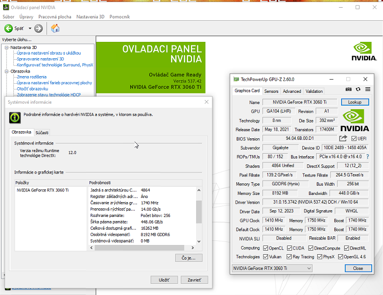 MODDED - Gigabyte Gaming OC NVidia RTX 3060 Ti 8GB GDDR6 - 9