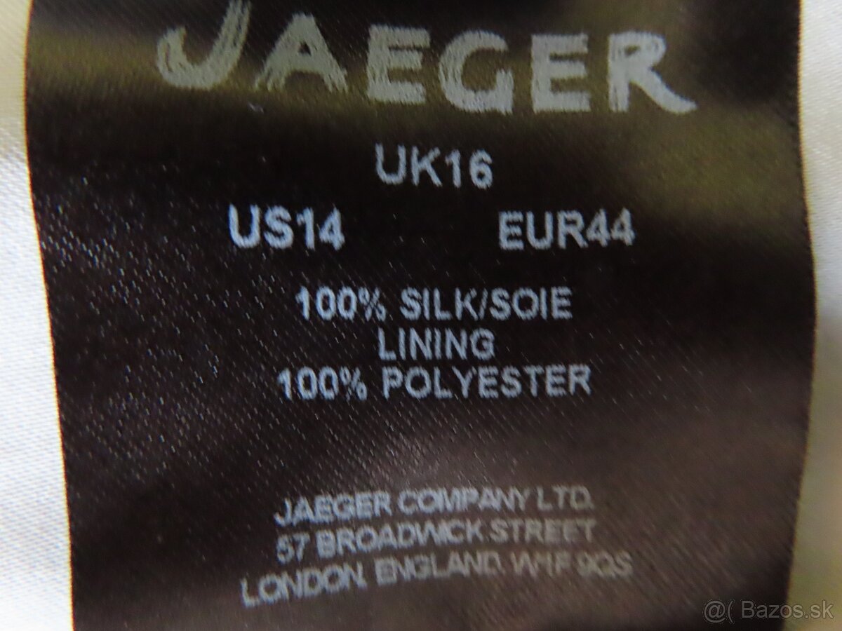 Dlhé hodvábne šaty Jaeger, veľ.XL - 9