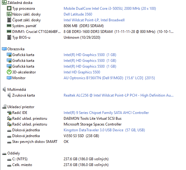 DELL Latitude 3560 - 15.6" / i3 / 8GB DDDR3 / SSD - 9