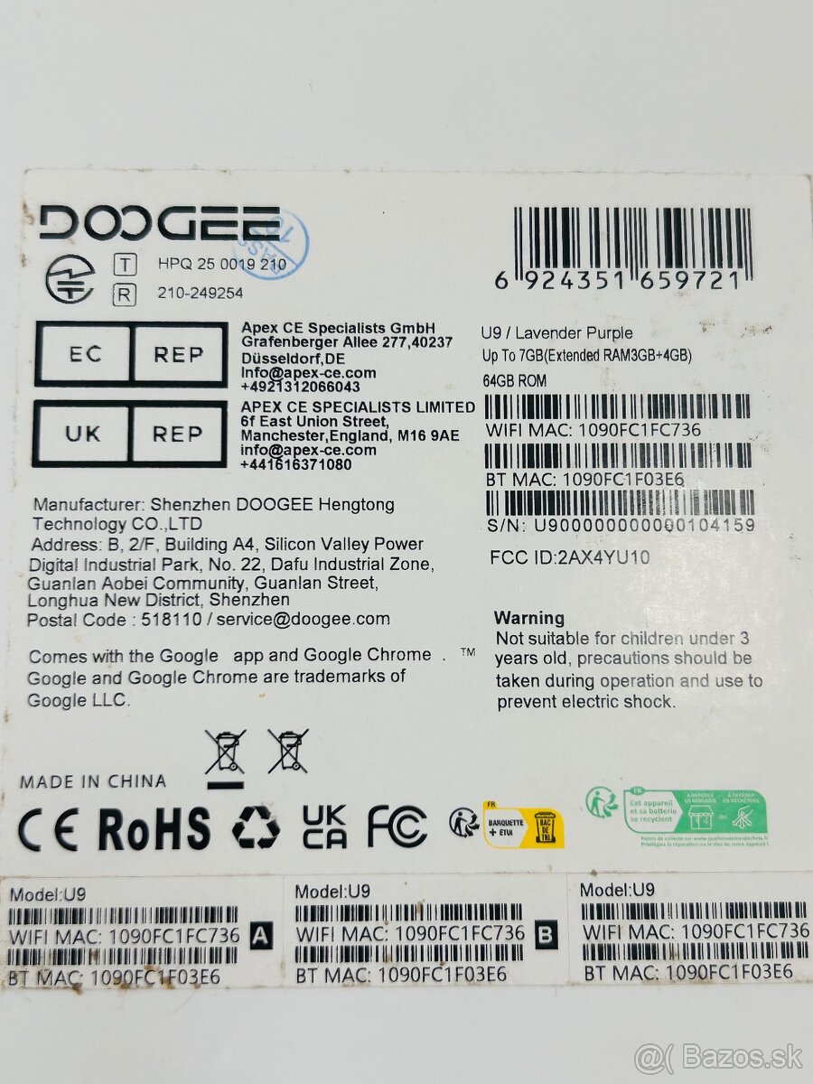 Tablet Doogee U9 - So zárukou 1 rok - 9