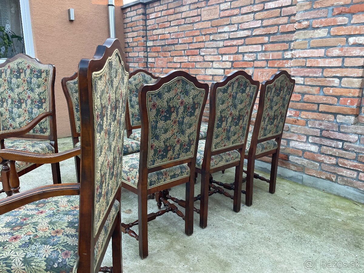 Predám vintage jedálenské stoličky – set 8 kusov - 9