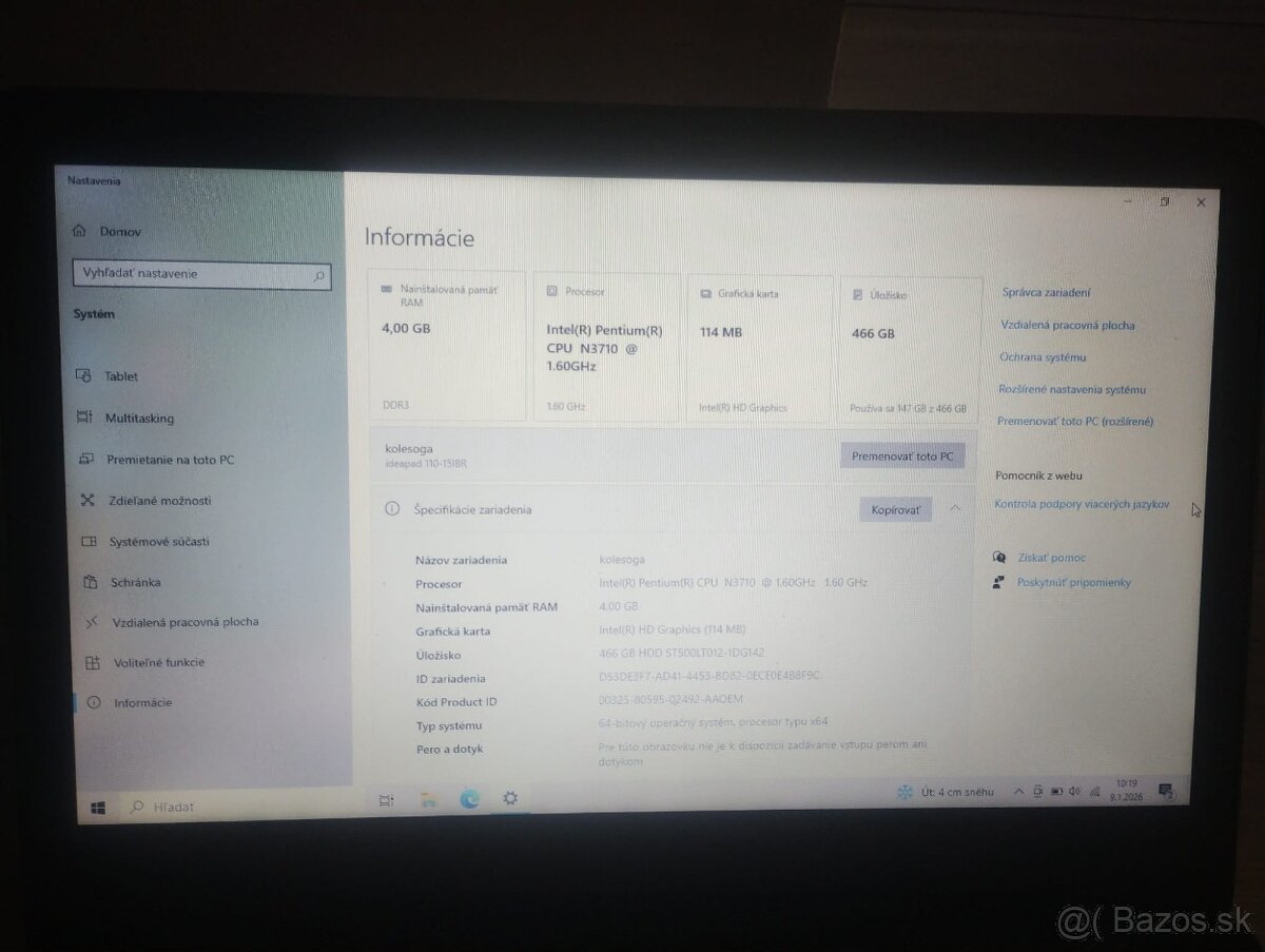 Lenovo IDEAPAD 110-15IBR 80T7 - 9