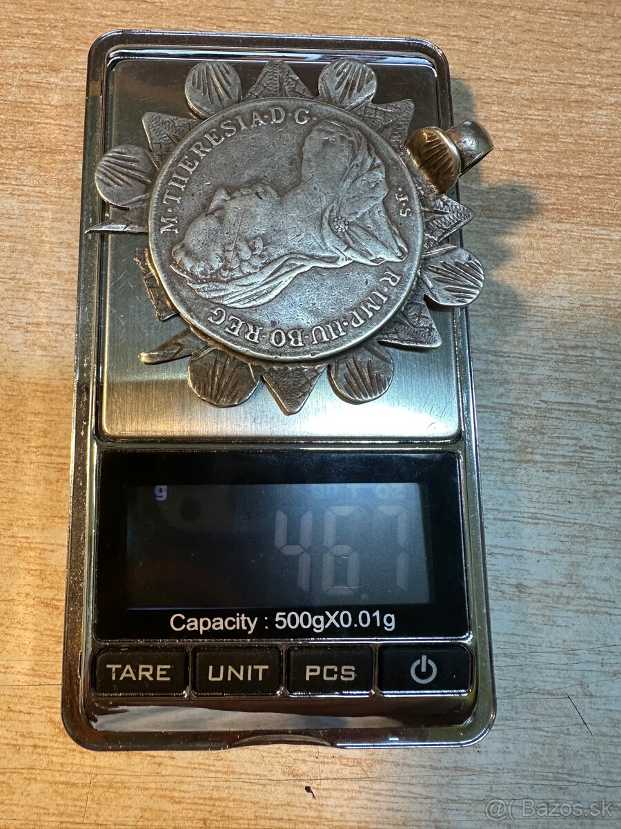 Strieborná minca v prívesku - 9