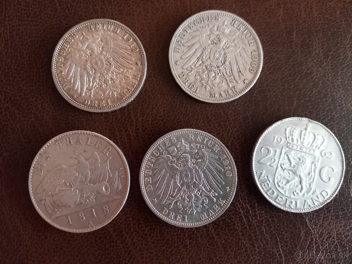 Predám rôzne staré strieborné mince - 9