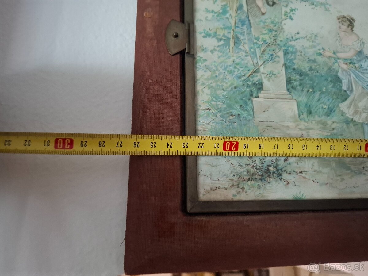Predám starožitné toaletné závesné zrkalo s obrázkami 45 € - 9