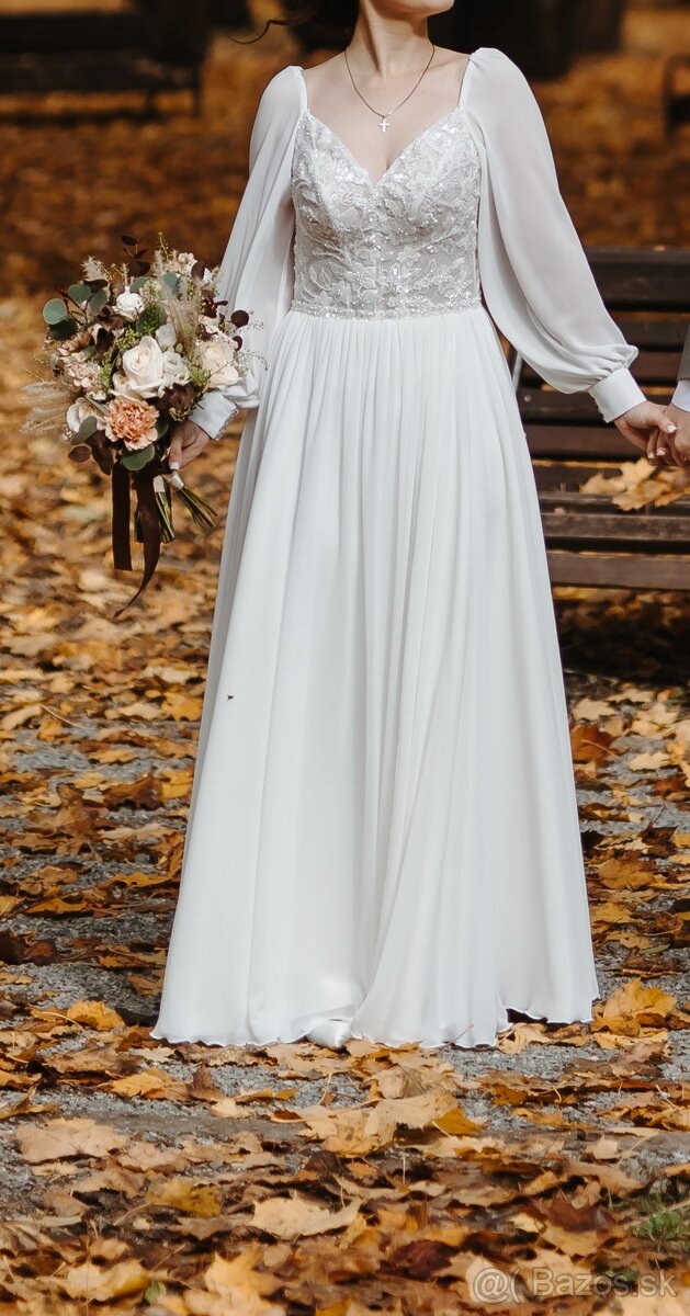 Predám krásne svadobné šaty - 9