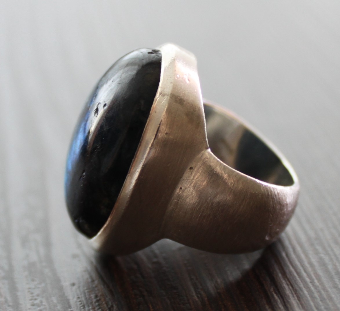 Masívny strieborný prsteň 925 s labradoritom - 9