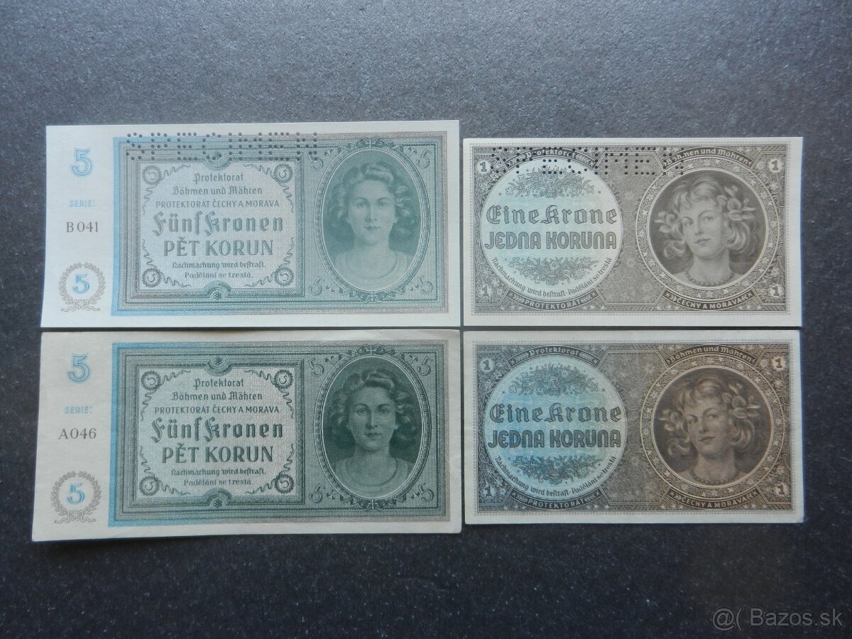 Bankovky Protektorát perforované a neperforované - 9