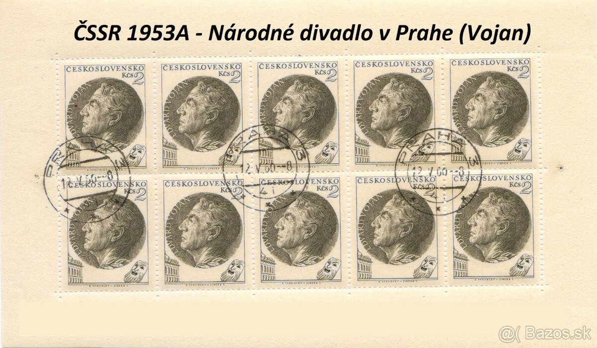 Poštové známky, filatelia: ČSSR, desaťbloky PRO - 9