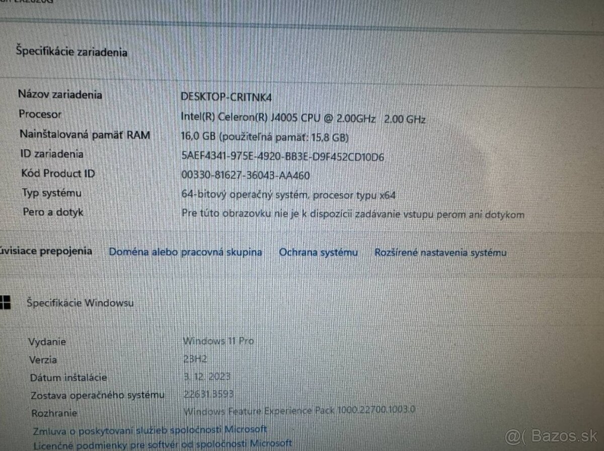 Počítač Acer.Intel Celeron J4005 2x2,00GHz.16gb ram.512SSD - 9