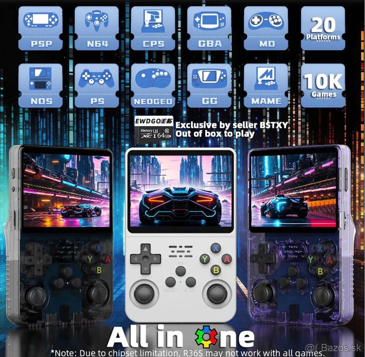 Predám novú purpurovú retro konzolu R36S-128GB. - 9