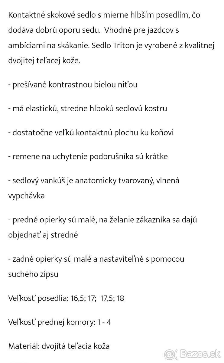 Predám skokové sedlo Kentaur Triton hnedé - 9