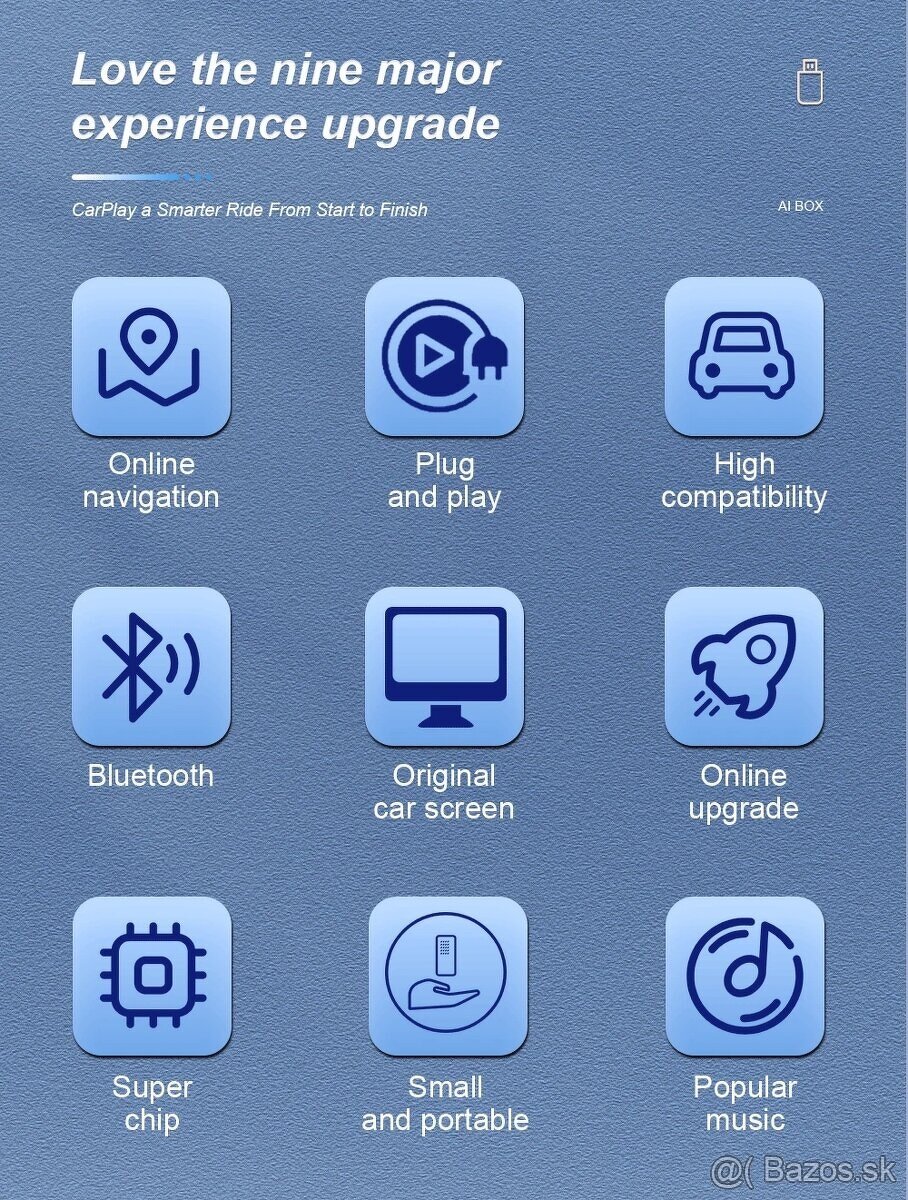Bezdrôtový adaptér Mini Wireless CarPlay USB - 9