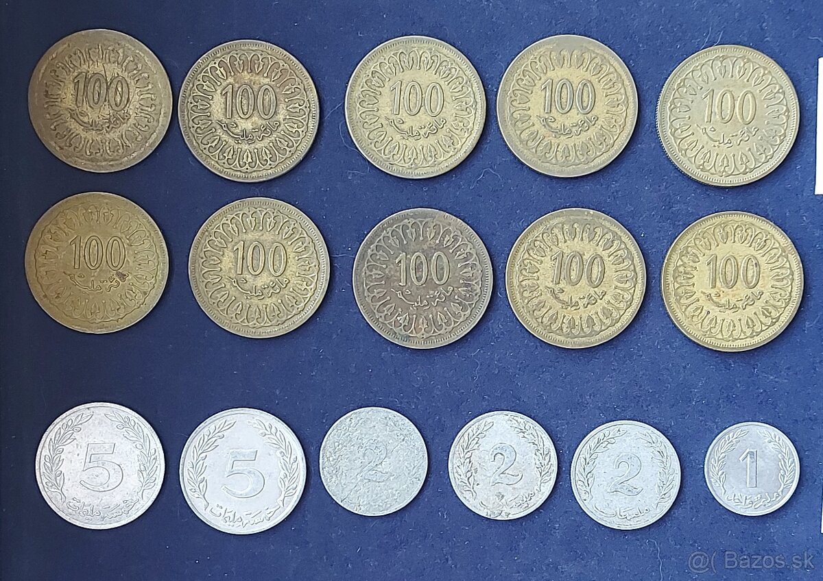 Zbierka mincí - Tunisko, Taliansko, Kanada, striebro ostrovy - 9
