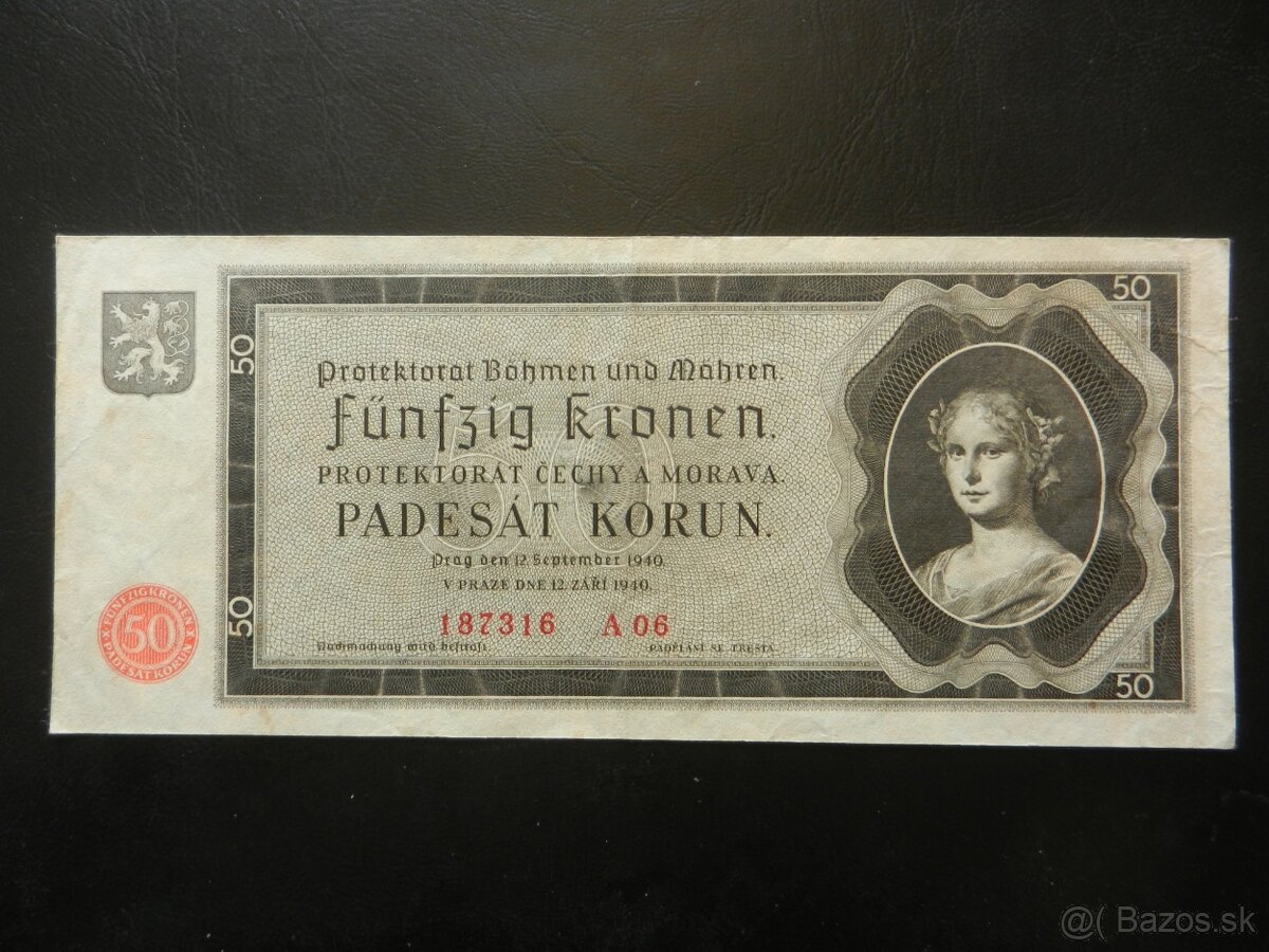 Bankovky protektorát 10 neperforované - 9