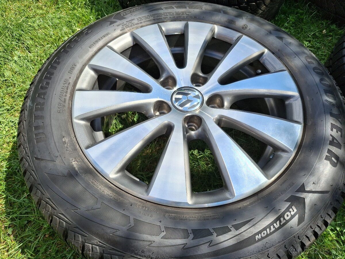 16" ALU 5x112 orig VW a iné +zimne 215/60 r16 8mm, - 9