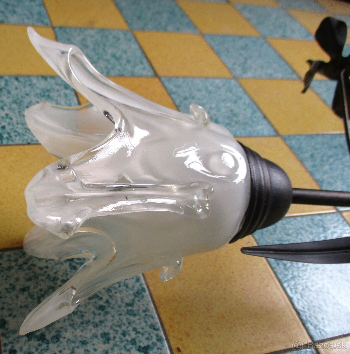 starožitný trojlampový luster - 9