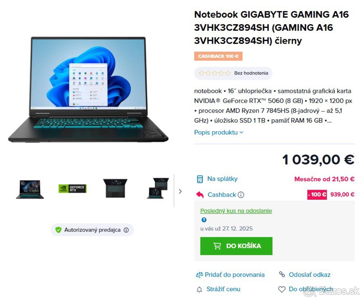 GIGABYTE Gaming A16 - 9