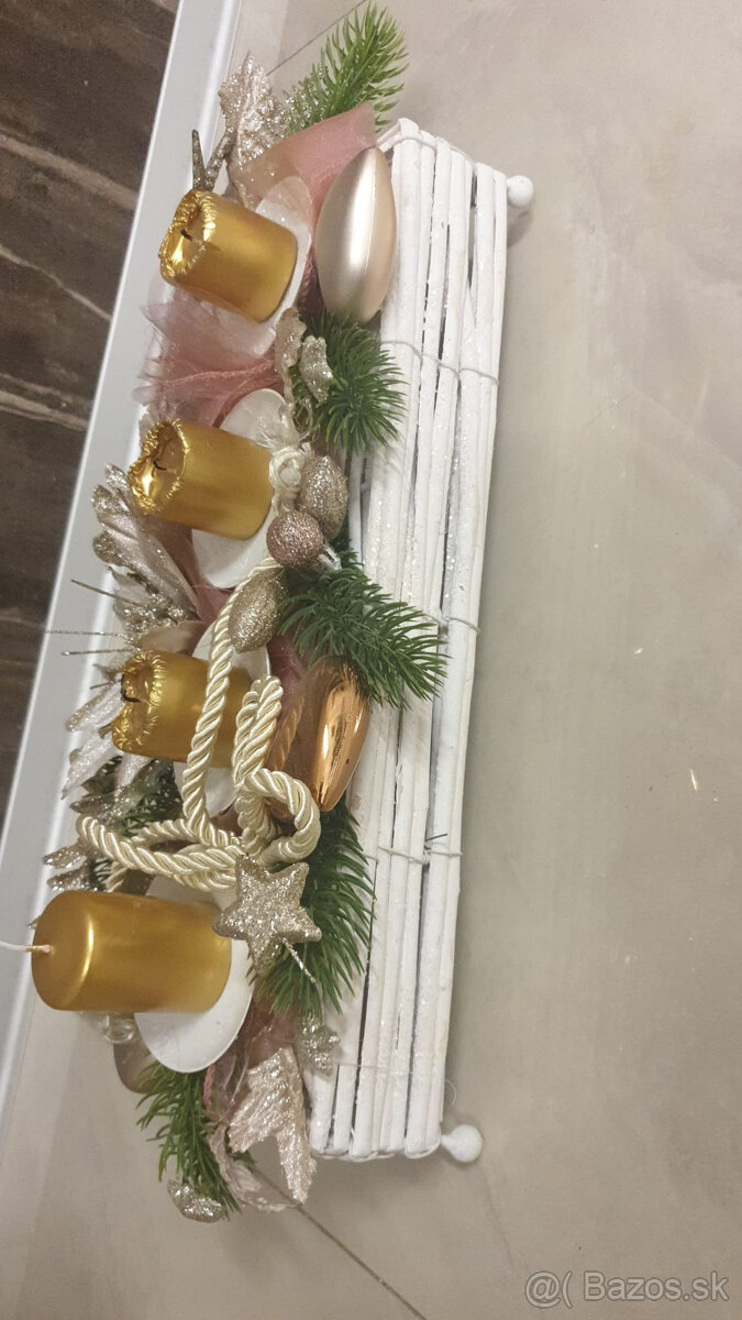 adventný vianočný sviatočný veniec + ozdobné hviezdy z dr - 9