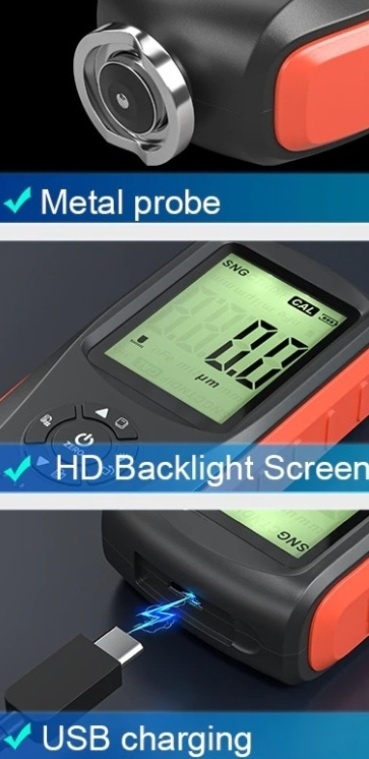 Nový kvalitný merač hrúbky laku, tester laku, povlakomer - 9