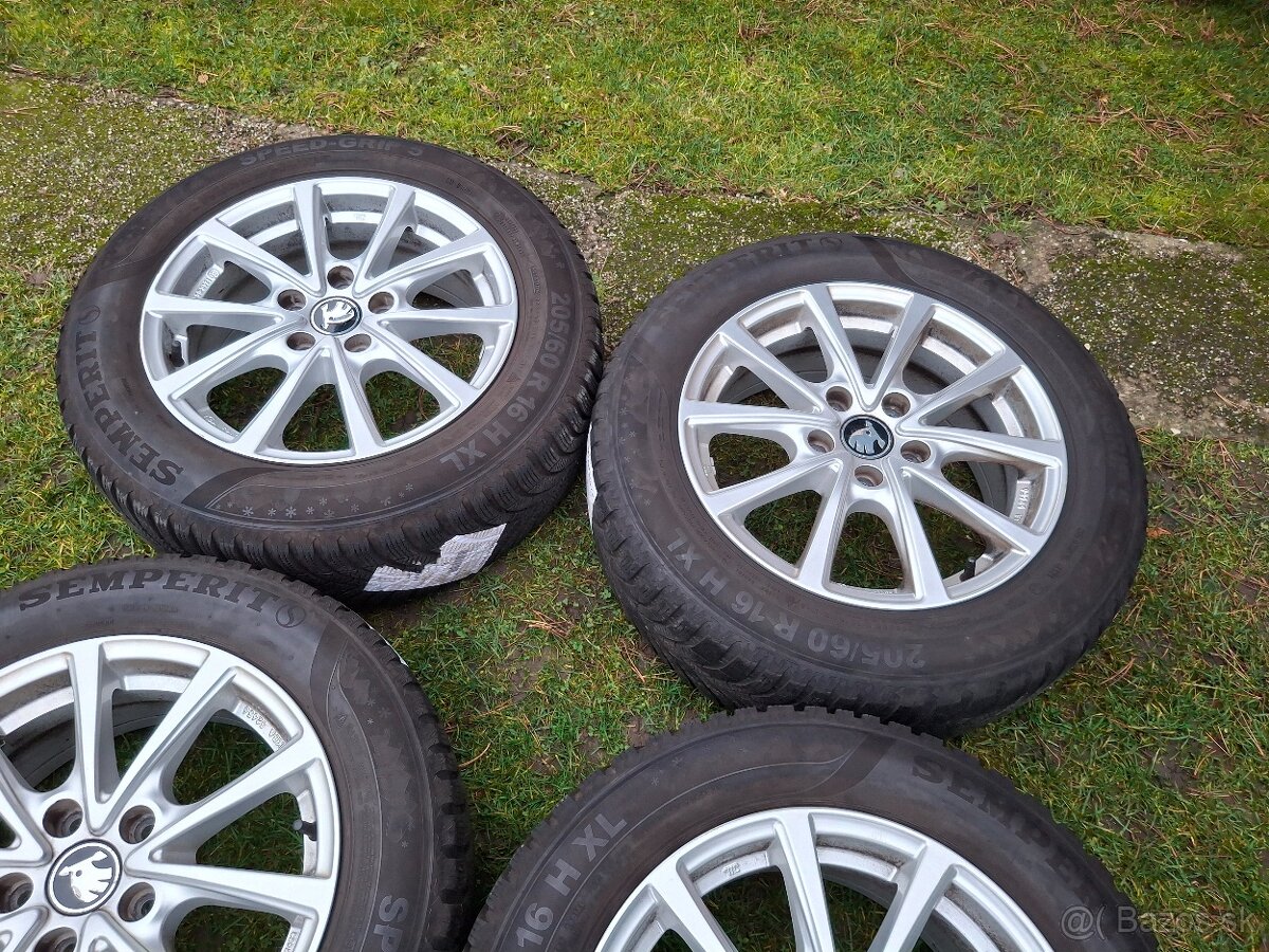 16" ALU 5x112 (škoda a iné) + zimné 205/60 r16 7,5mm TOP - 9