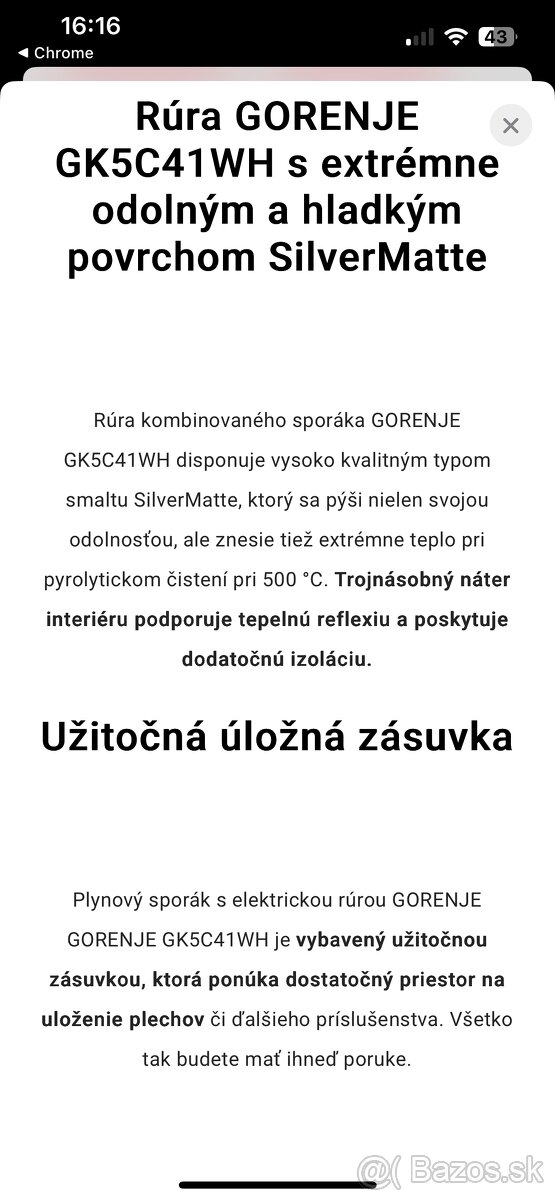 Kombinovaný sporák Gorenje - 9