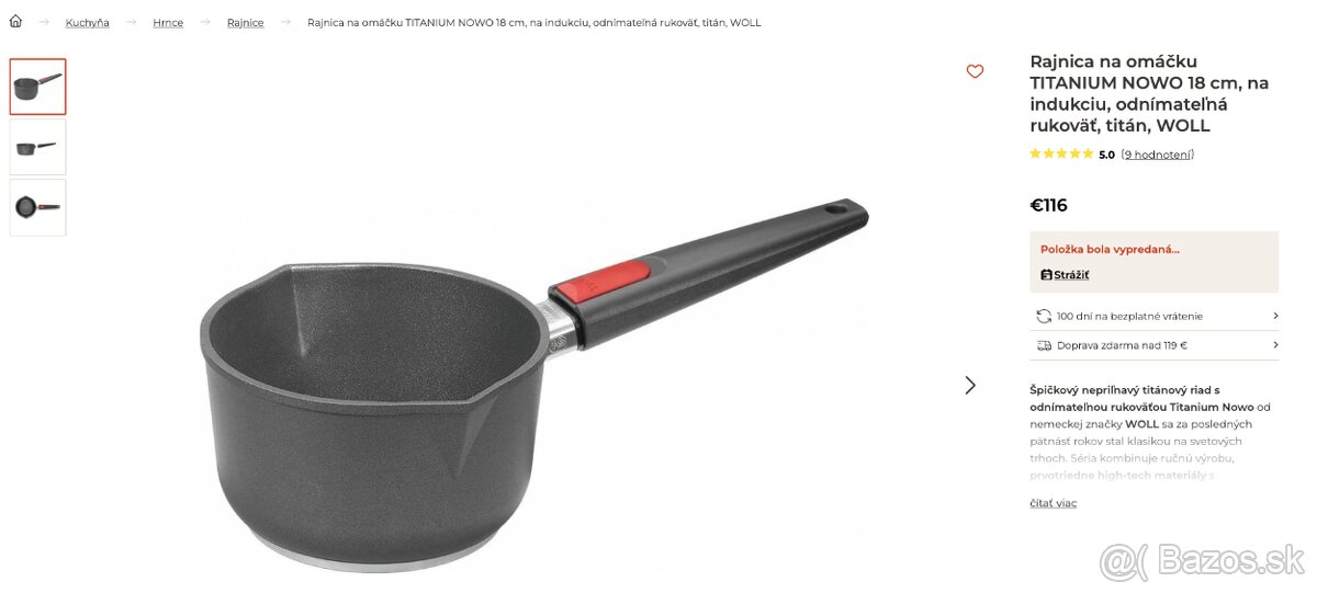 Rajnica / Hrniec na omáčku WOLL - TITANIUM NOWO 18 cm - 9