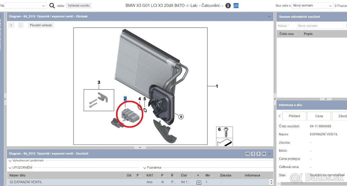 expanzný ventil klimatizácie na BMW - 9