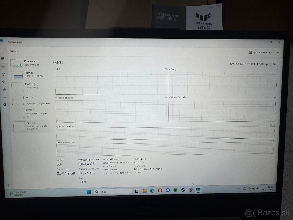 Asus TUF Gaming F15 herný notebook - 9