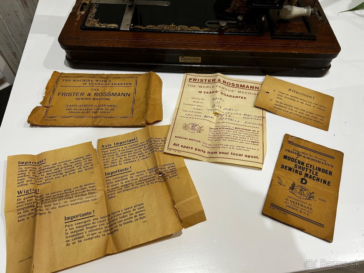 Starožitný šijací stroj Frister & Rossmann - 9