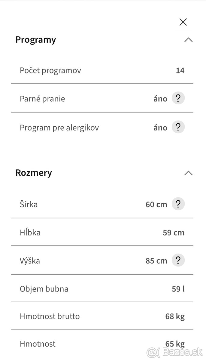 Práčka LG F74A8QDS - 9