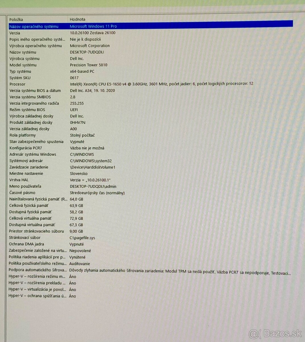 Dell precision 5810 Tower s Raidom 64GB RAM - 9