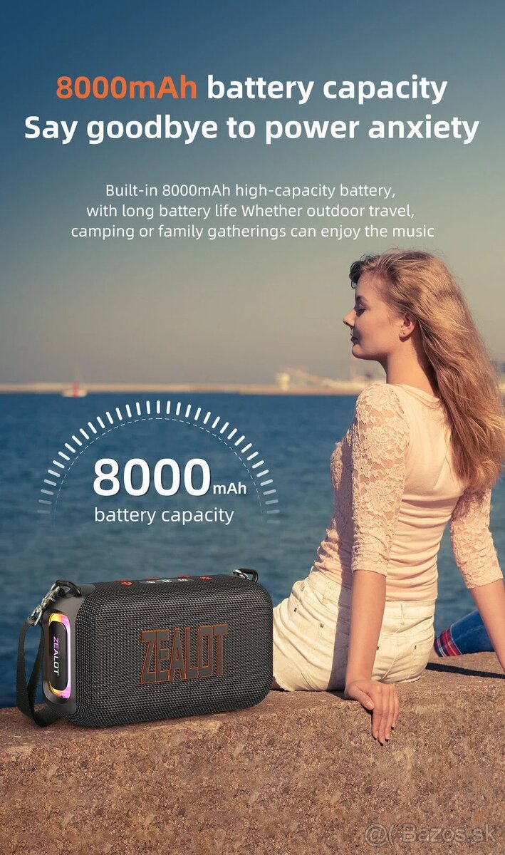 Zealot S85 Black - prenosný reproduktor BT 5.3 - 9