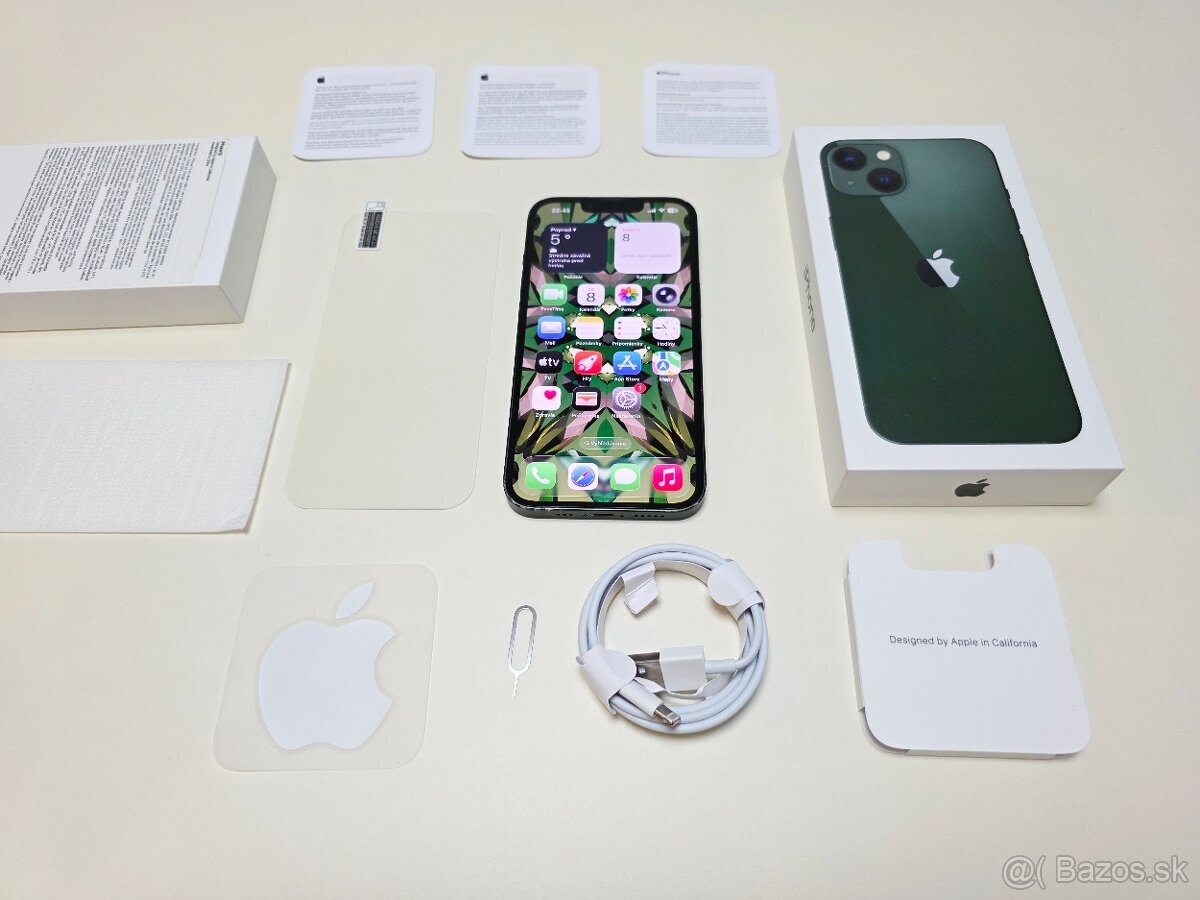 APPLE IPHONE 13 128GB ZELENÝ ,ZDRAVIE BATERKY 100% - 9