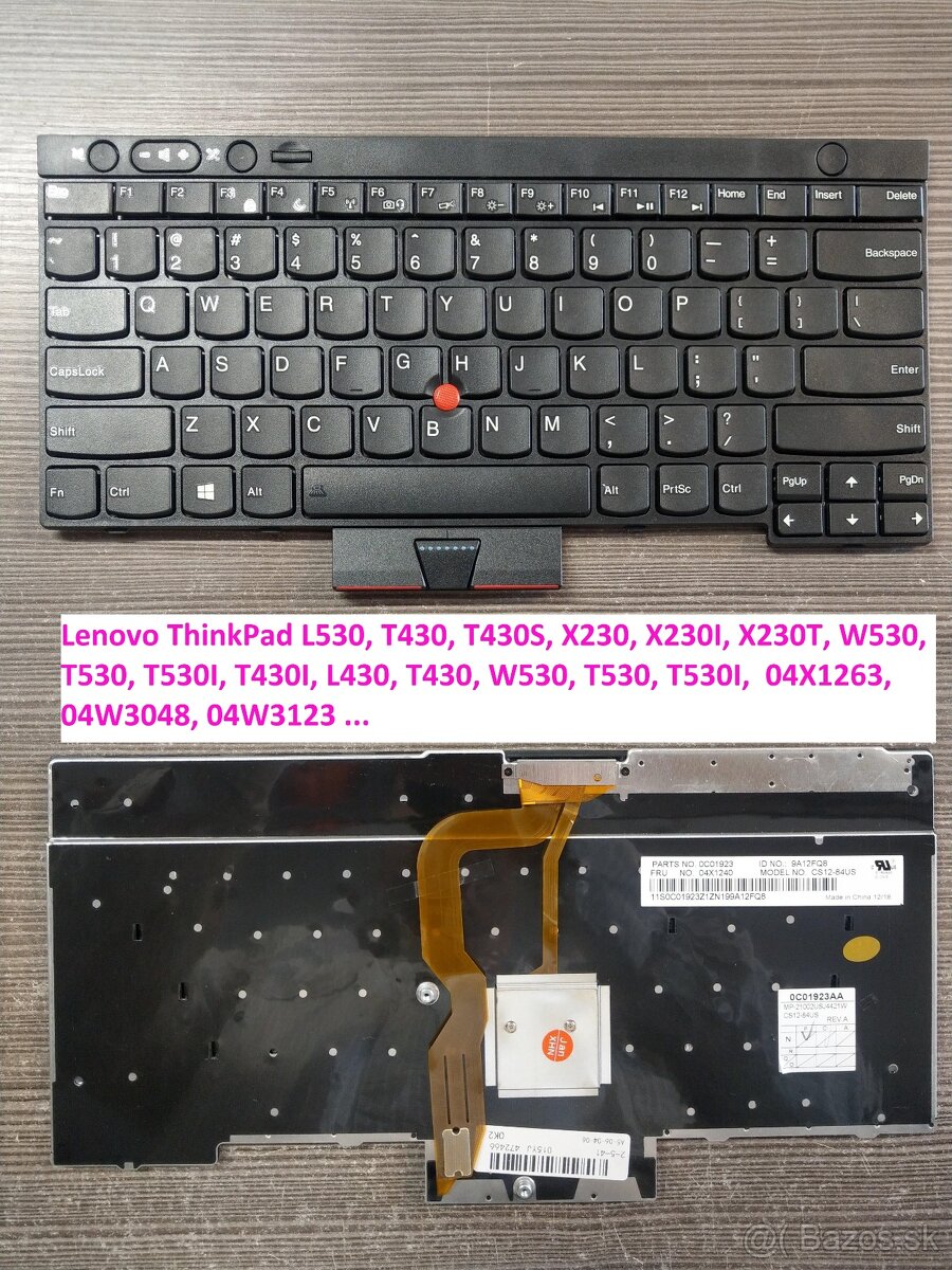 Klavesnice Lenovo X240/E480 L480/L530 T430 T530/ E450/E470 - 9
