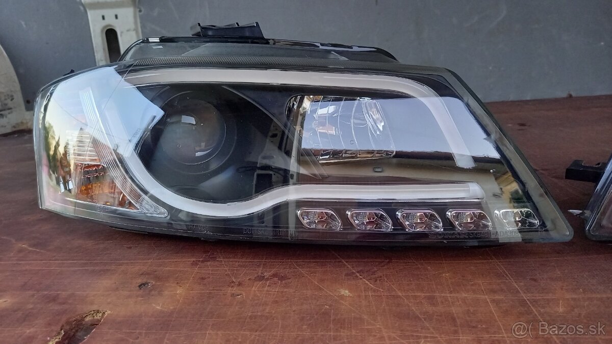 AUDI A3 8P 2003-2008 Led Tube Black Reflektory Predné Svetlá - 9