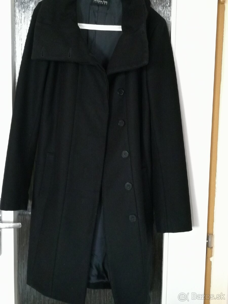 Dámsky čierny kabát, veľkosť 40 AKO NOVÝ - 9