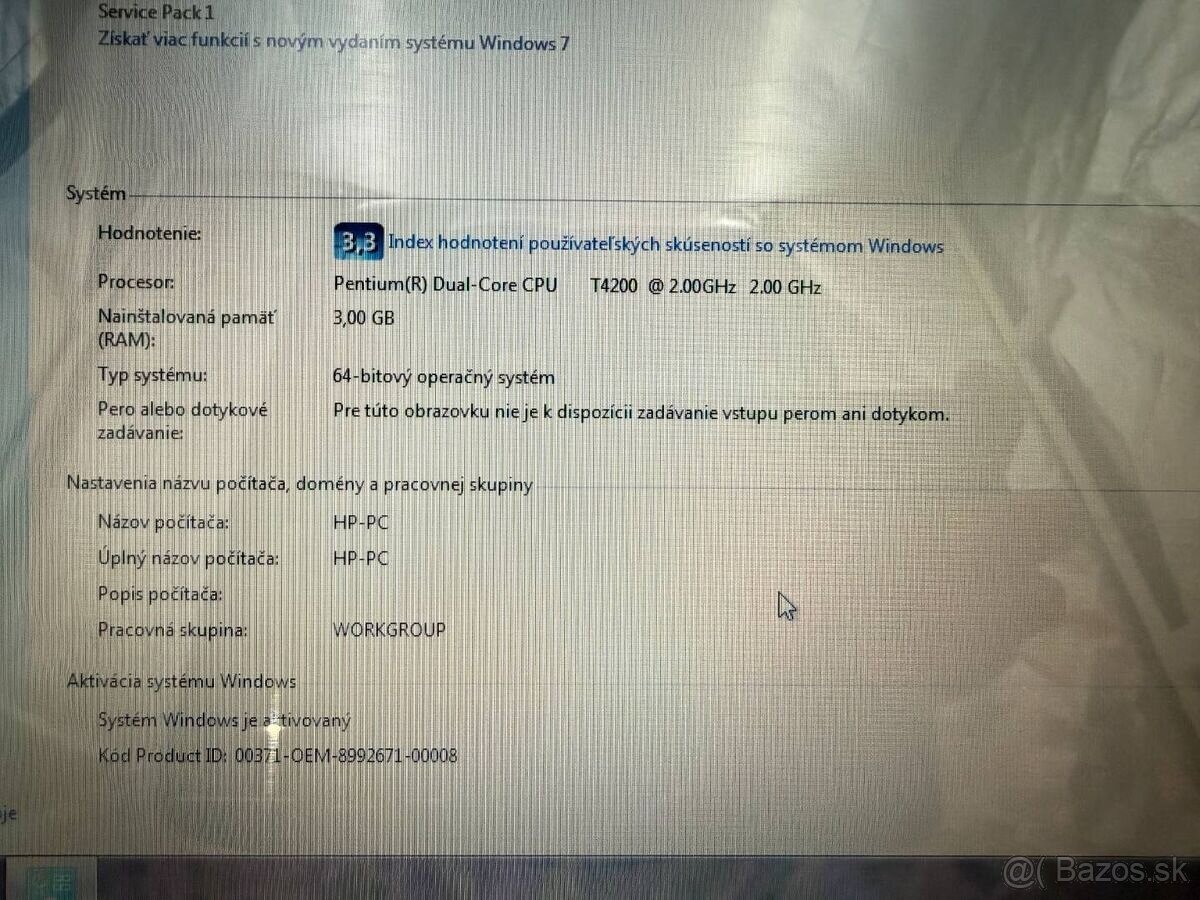 Notebook Compaq Presario CQ61 / 160GB HDD / Win 7 Pro - 9