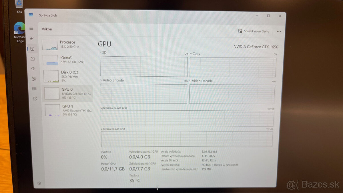 Predám notebook HP Victus s GTX 1650 - 9