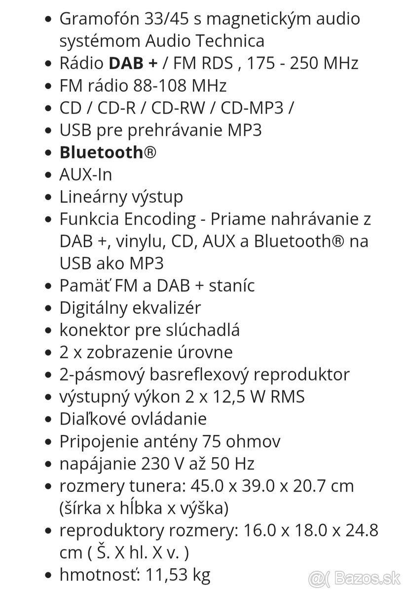 Predam Hifi systém- gramofón+rádiou+MP3, USB, Elite LineL880 - 9